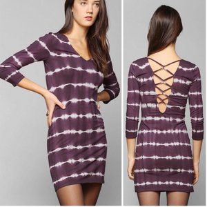 Ecoté Purple Long-Sleeve Tie-Dye Dress